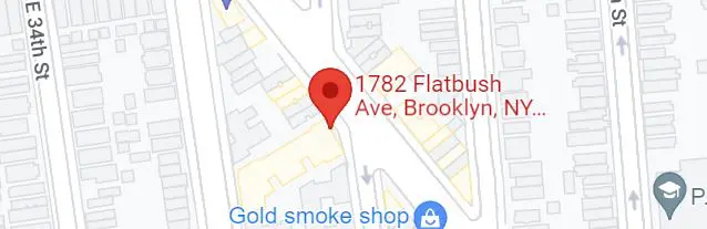 A google map of the location of 1 7 8 2 flatbush ave.